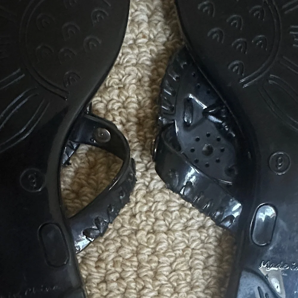 Jack Rogers Georgica Jelly Medallion Thong Sandals – Black, Sz 9 - Picture 5 of 5